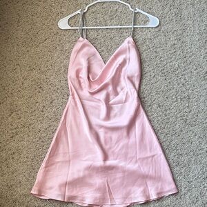 Elegant Pink Backless Dress